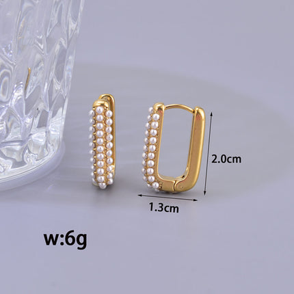 Women's Personalized Fashion Gold-plated Square Inlaid Zircon Earrings