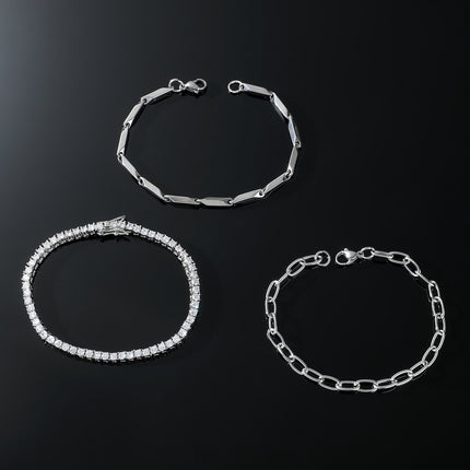 Simple Stainless Steel sunflower Three-piece Bracelet