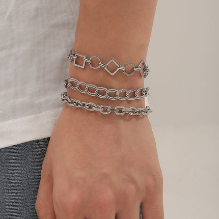 Simple Stainless Steel sunflower Three-piece Bracelet