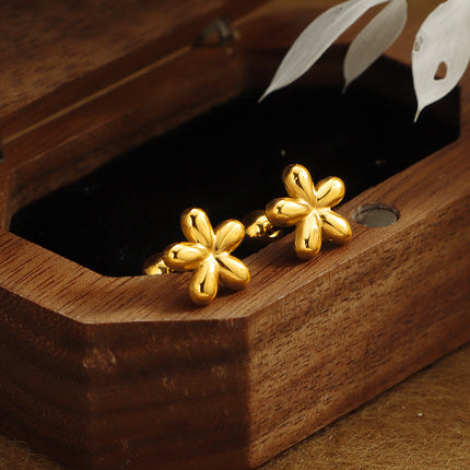 Mini Flowers Screw Anti-lost Ear Studs Special-interest Design