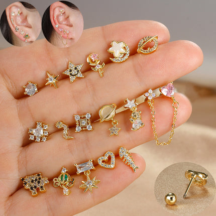 Colorful Sweet Fashion Ear Bone Stud Women