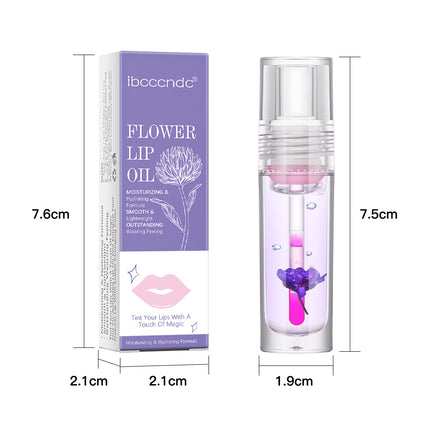 Flower Color Changing Lip Oil Moisturizing Jelly Lip gloss Clear Temperature Change Liquid Lipstick Reduce Lip Line Make Up