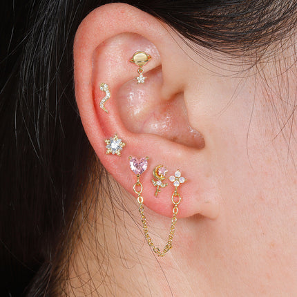 Colorful Sweet Fashion Ear Bone Stud Women