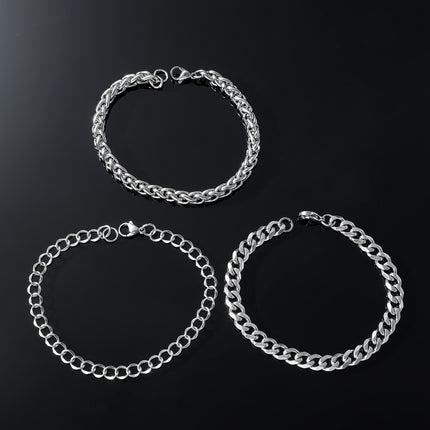 Simple Stainless Steel sunflower Three-piece Bracelet