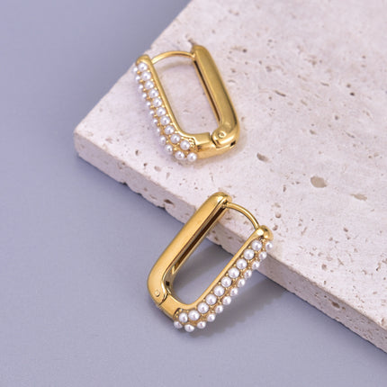 Women's Personalized Fashion Gold-plated Square Inlaid Zircon Earrings