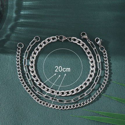 Simple Stainless Steel sunflower Three-piece Bracelet