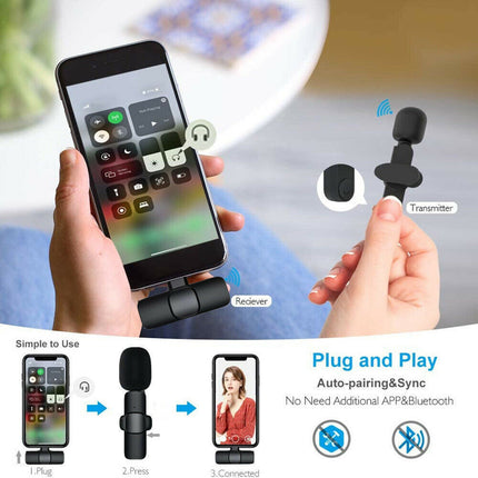 Lavalier Mini Microphone Wireless Audio Video Recording With Phone Charging  Wireless Microphone Broadcast Lapel Microphones Handheld Microphone Live Streaming