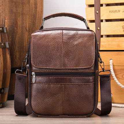 Leather Men's Bag Vertical Casual