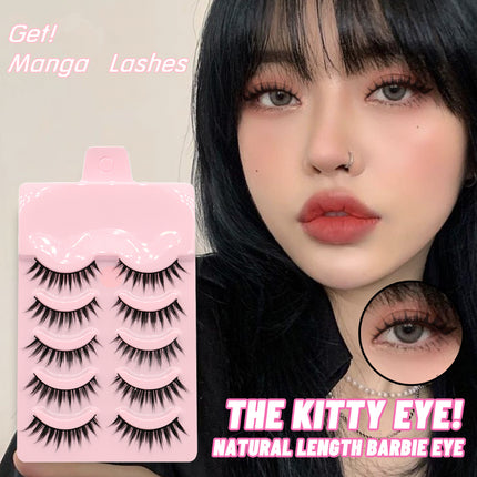 5 Pairs Manga Lashes New Arrival Anime Cosplay Natural Wispy Makeup Artificial False Eyelashes