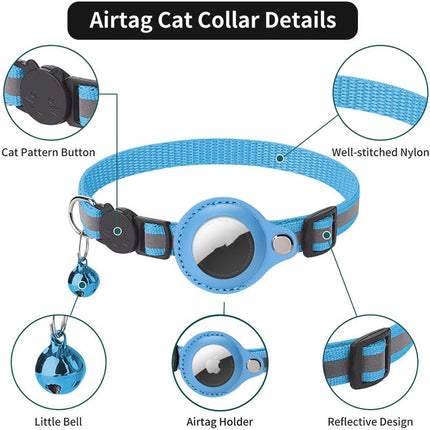 Pet Collar With Bell Air tag Reflective Collar