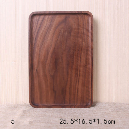 Japanese Style Wooden Black Walnut Rectangular Dinner Plate