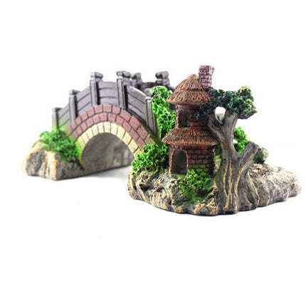 Resin Bridge Arch Bridge Black Red Bridge Fish Tank Landscaping Decoration Bridge Aquarium Turtle Climbing Platform Retro Arch Bridge