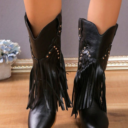 Leisure Western Denim Tassel Special Boots