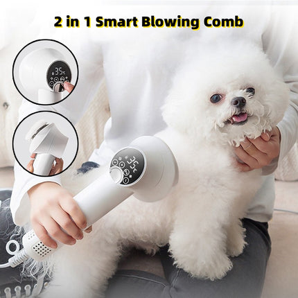 Smart Pet Hair Dryer Dog Cat Grooming Hairdressing Blow & Comb Silent No Harm Pet Cleaning Supplies