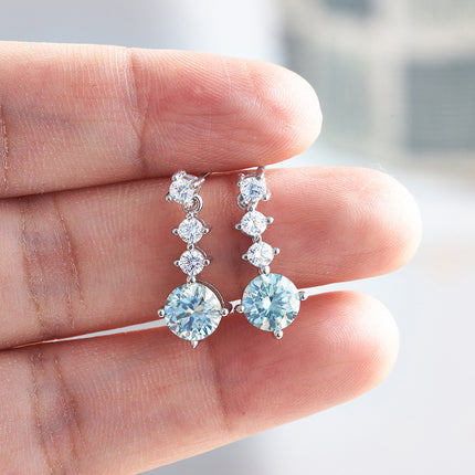 Fashion Stud Earrings Female Color Moissanite