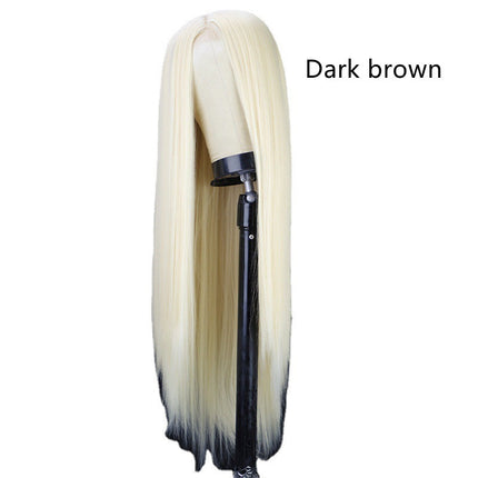 Long Straight Hair Wig Natural Temperament Non-marking Chemical Fiber