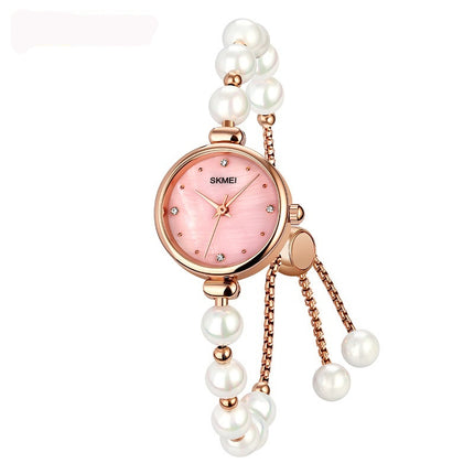 Fashionable All-match Elegant Women's Quartz Watch Pearl Natural Stone Strap Bracelet Watch